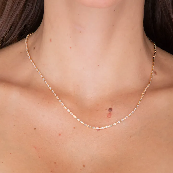 Necklaces Camile Stone Baguette Tennis Necklace