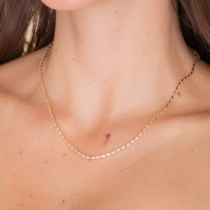 Necklaces Camile Stone Baguette Tennis Necklace