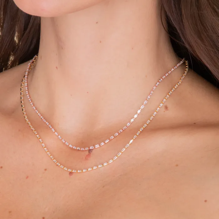 Necklaces Camile Stone Baguette Tennis Necklace