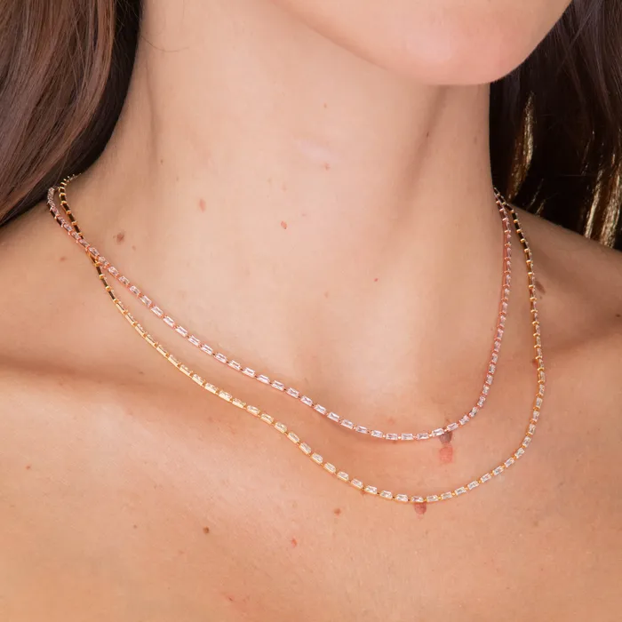 Necklaces Camile Stone Baguette Tennis Necklace