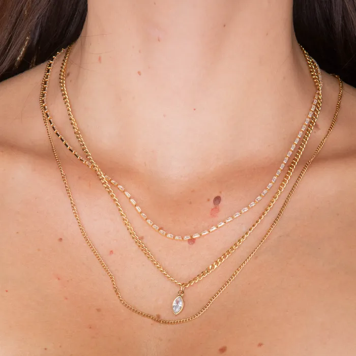 Necklaces Camile Stone Baguette Tennis Necklace
