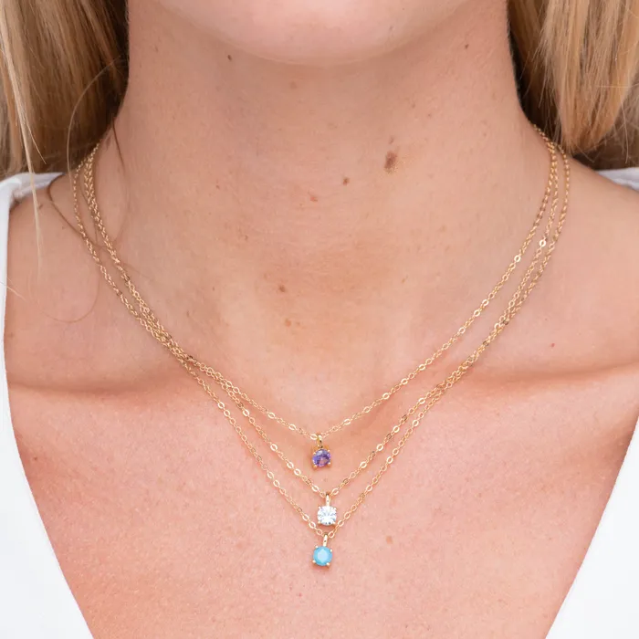 Necklaces Camile Stone Classic Birthstone Necklace December