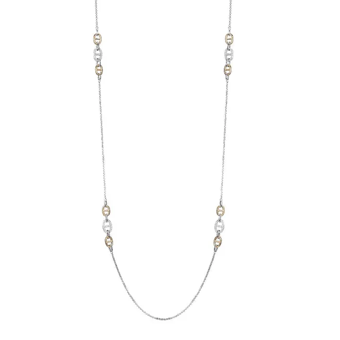 Necklaces Charles Garnier Two Tone CZ Station Necklace SI3287