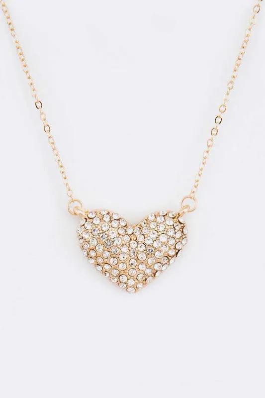 Necklaces Crystal Heart Pendant Necklace Set LA Jewelry Plaza