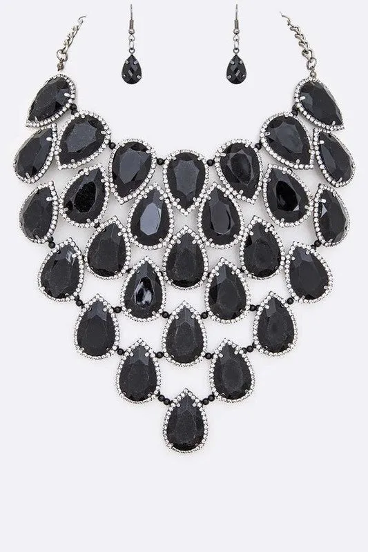 Necklaces Crystal Teardrop Statement Bib Necklace Set LA Jewelry Plaza Necklaces Crystal Teardrop Statement Bib Necklace Set LA Jewelry Plaza