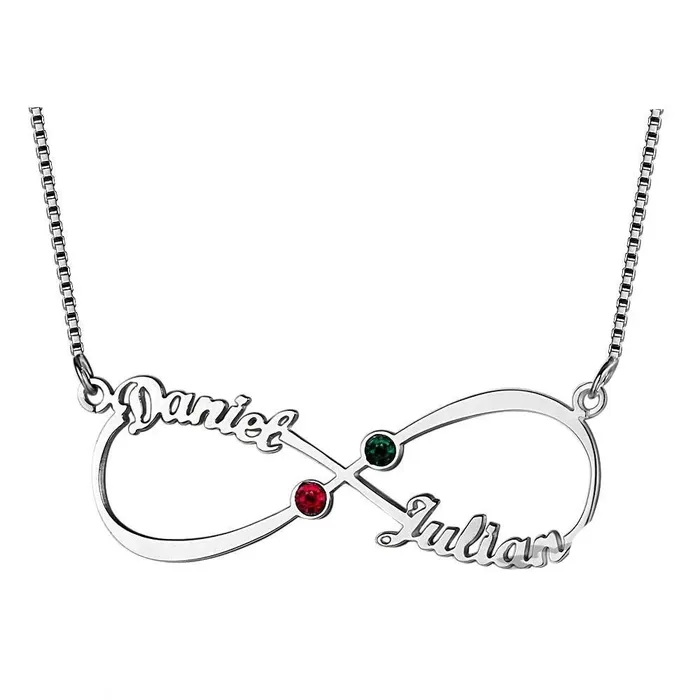 Necklaces customjewelryan Personalized Infinity 925 Sterling Silver Necklace Name Love Birthstone Pendant with Box Christmas Anniversary Gift Necklaces customjewelryan Personalized Infinity 925 Sterling Silver Necklace Name Love Birthstone Pendant with Box Christmas Anniversary Gift