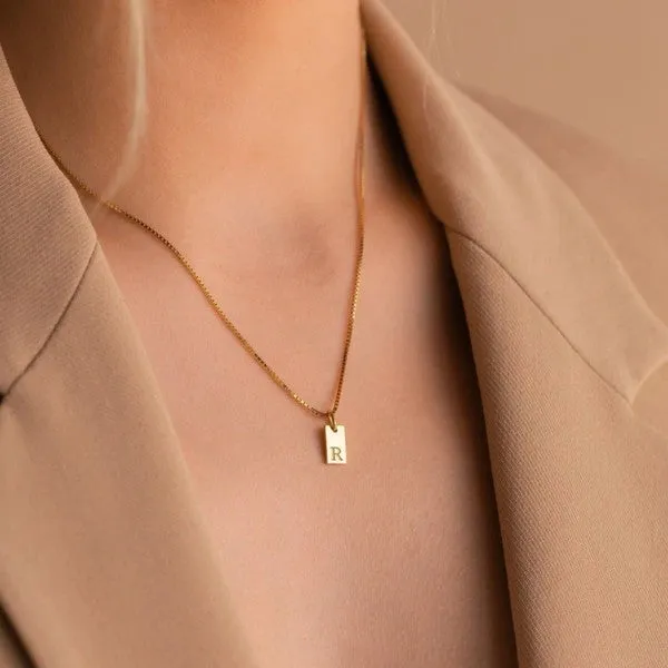 Necklaces Dani Em Stamped Initial Personalized Necklace