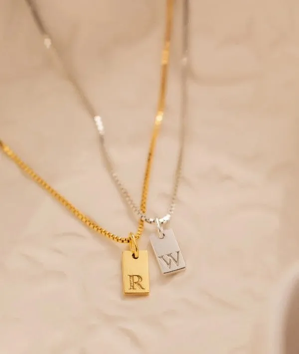 Necklaces Dani Em Stamped Initial Personalized Necklace