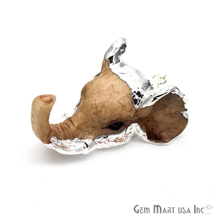 Necklaces GemMartUSA Elephant Head Pendant Silver Edged Connector Bracelets Charm Elephant Head NecklaceCHPR50201 Necklaces GemMartUSA Elephant Head Pendant Silver Edged Connector Bracelets Charm Elephant Head NecklaceCHPR50201