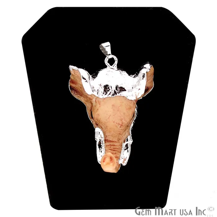 Necklaces GemMartUSA Elephant Head Pendant Silver Edged Connector Bracelets Charm Elephant Head NecklaceCHPR50201 Necklaces GemMartUSA Elephant Head Pendant Silver Edged Connector Bracelets Charm Elephant Head NecklaceCHPR50201