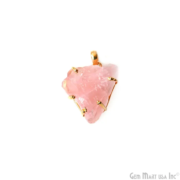Necklaces GemMartUSA Natural Morganite Organic 33x24mm Gold Plated Prong Setting Single Bail Gemstone Pendant Necklaces GemMartUSA Natural Morganite Organic 33x24mm Gold Plated Prong Setting Single Bail Gemstone Pendant