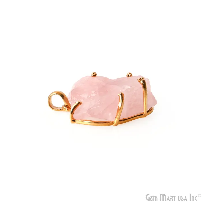 Necklaces GemMartUSA Natural Morganite Organic 33x24mm Gold Plated Prong Setting Single Bail Gemstone Pendant Necklaces GemMartUSA Natural Morganite Organic 33x24mm Gold Plated Prong Setting Single Bail Gemstone Pendant