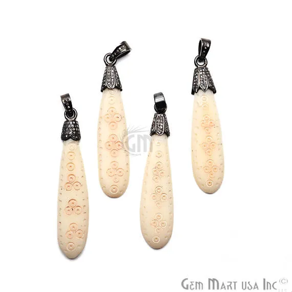 Necklaces GemMartUSA Pave Carved Diamond Charm Pendant Sterling Silver Necklace Charm Pendant Necklaces GemMartUSA Pave Carved Diamond Charm Pendant Sterling Silver Necklace Charm Pendant