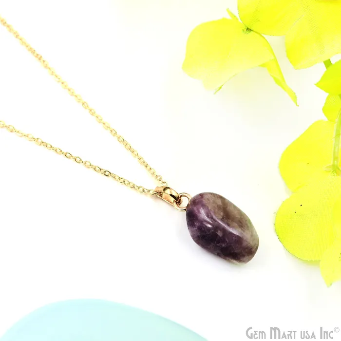 Necklaces GemMartUSA Tumbled Shaped 25x15mm Gold Plated Necklace Chain Pendant 18 Inch Necklaces GemMartUSA Tumbled Shaped 25x15mm Gold Plated Necklace Chain Pendant 18 Inch
