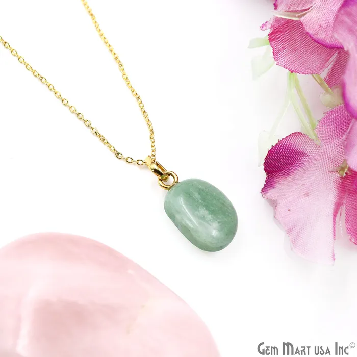 Necklaces GemMartUSA Tumbled Shaped 25x15mm Gold Plated Necklace Chain Pendant 18 Inch Necklaces GemMartUSA Tumbled Shaped 25x15mm Gold Plated Necklace Chain Pendant 18 Inch
