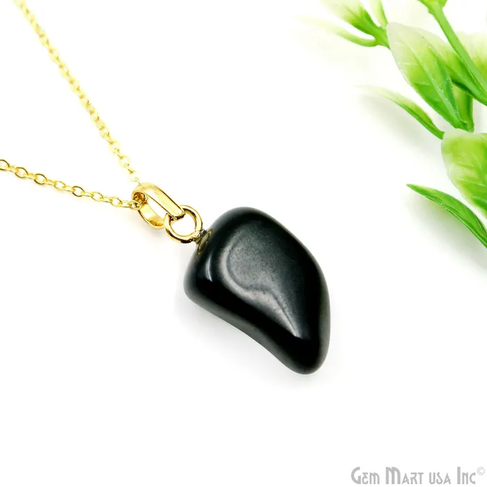 Necklaces GemMartUSA Tumbled Shaped 25x15mm Gold Plated Necklace Chain Pendant 18 Inch Necklaces GemMartUSA Tumbled Shaped 25x15mm Gold Plated Necklace Chain Pendant 18 Inch