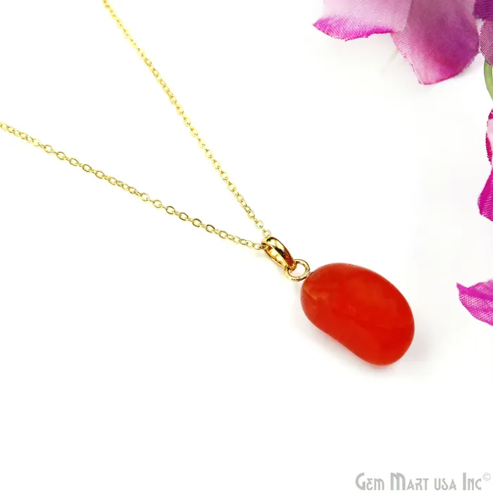 Necklaces GemMartUSA Tumbled Shaped 25x15mm Gold Plated Necklace Chain Pendant 18 Inch Necklaces GemMartUSA Tumbled Shaped 25x15mm Gold Plated Necklace Chain Pendant 18 Inch