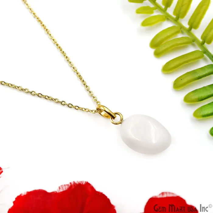 Necklaces GemMartUSA Tumbled Shaped 25x15mm Gold Plated Necklace Chain Pendant 18 Inch Necklaces GemMartUSA Tumbled Shaped 25x15mm Gold Plated Necklace Chain Pendant 18 Inch