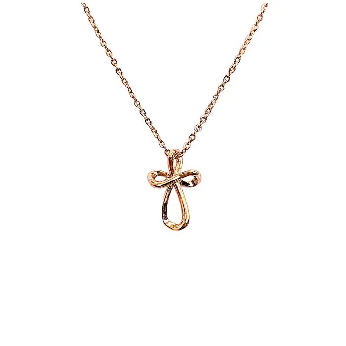 Necklaces Jacob Rachel Infinity Cross Pendant Necklace Rose Gold