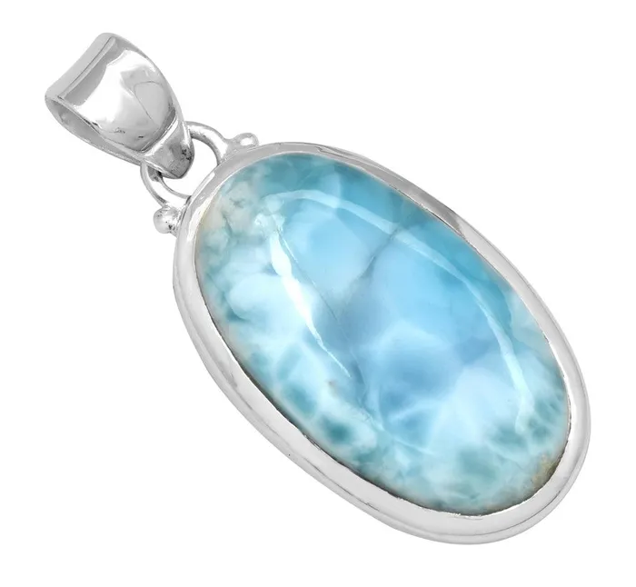 Necklaces Larimar 1 34 Long 925 Solid Sterling Silver Pendant With 18 Chain Necklace YoTreasure