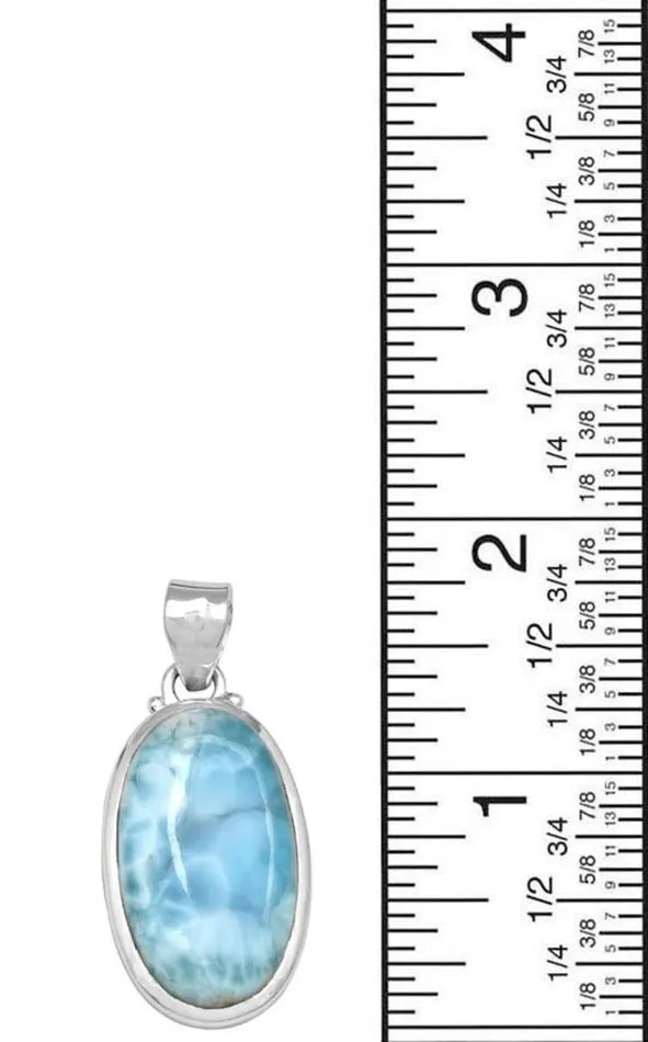 Necklaces Larimar 1 34 Long 925 Solid Sterling Silver Pendant With 18 Chain Necklace YoTreasure