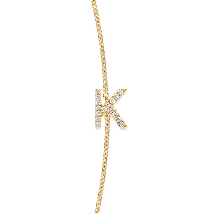 Necklaces LEO MATHILD BIG TRIPLE DIAMOND INITIAL NECKLACE