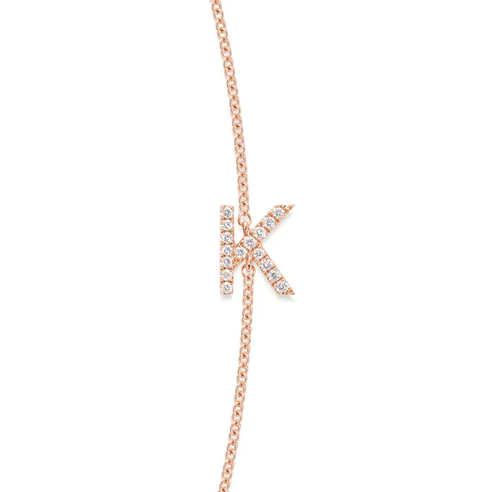 Necklaces LEO MATHILD BIG TRIPLE DIAMOND INITIAL NECKLACE