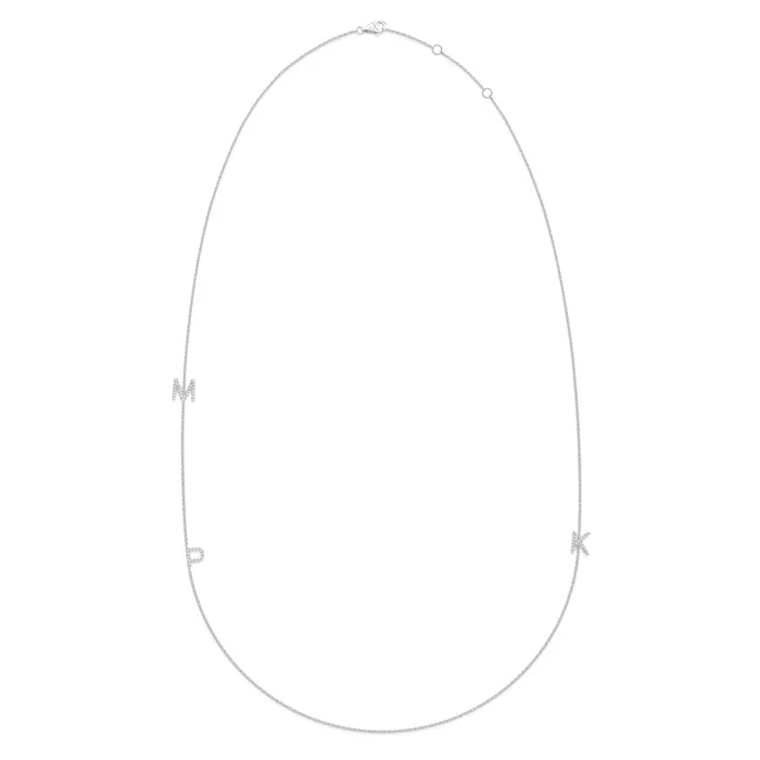 Necklaces LEO MATHILD BIG TRIPLE DIAMOND INITIAL NECKLACE