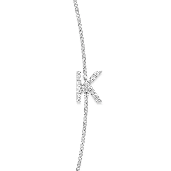 Necklaces LEO MATHILD BIG TRIPLE DIAMOND INITIAL NECKLACE