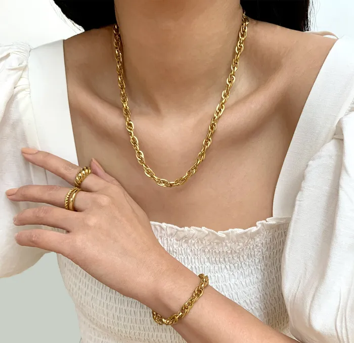 Necklaces Mai Dsire GEMMA GOLD ROPE CHAIN NECKLACE SAMPLE