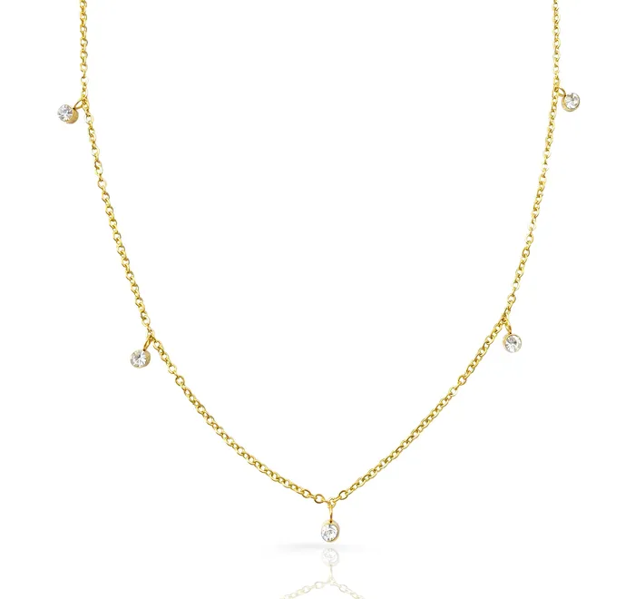 Necklaces Mai Dsire LYDIA GOLD DIAMOND STATION NECKLACE