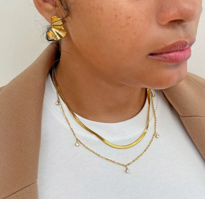 Necklaces Mai Dsire LYDIA GOLD DIAMOND STATION NECKLACE