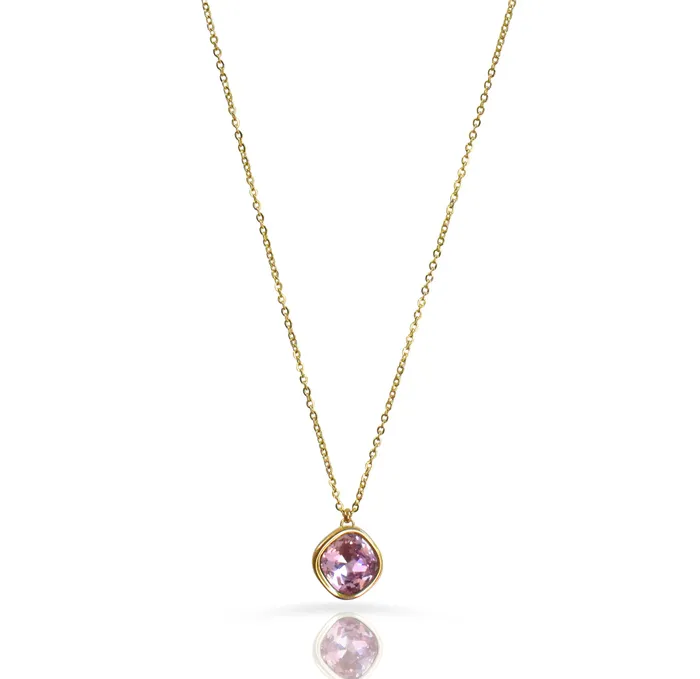 Necklaces Mai Dsire PINK AMETHYST BIRTHSTONE PENDANT FEBRUARY SAMPLE
