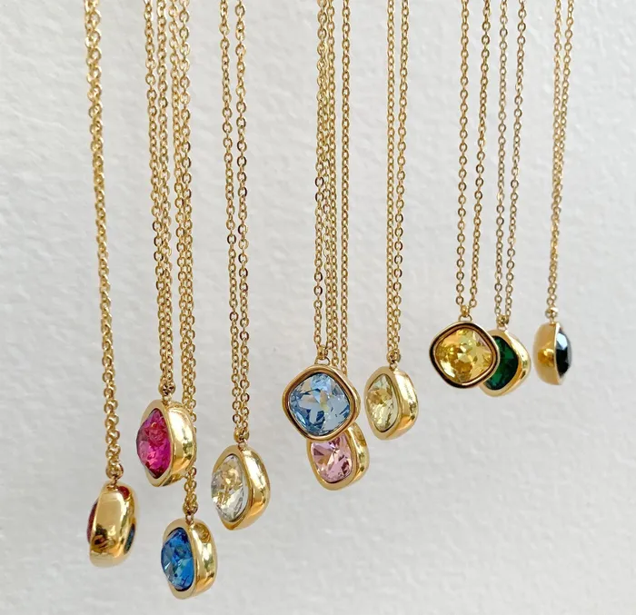 Necklaces Mai Dsire PINK AMETHYST BIRTHSTONE PENDANT FEBRUARY SAMPLE