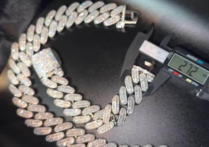 Necklaces Minx London Cuban Link Chain Iced Out Chain Iced Out NecklaceBaguette Necklace Hip Hop Chain