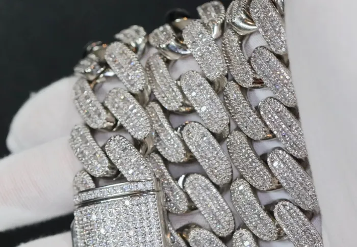 Necklaces Minx London Cuban Link Chain Iced Out Chain Iced Out NecklaceBaguette Necklace Hip Hop Chain