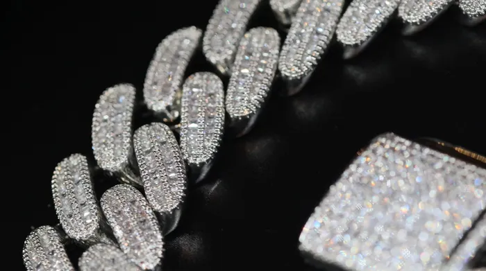 Necklaces Minx London Cuban Link Chain Iced Out Chain Iced Out NecklaceBaguette Necklace Hip Hop Chain