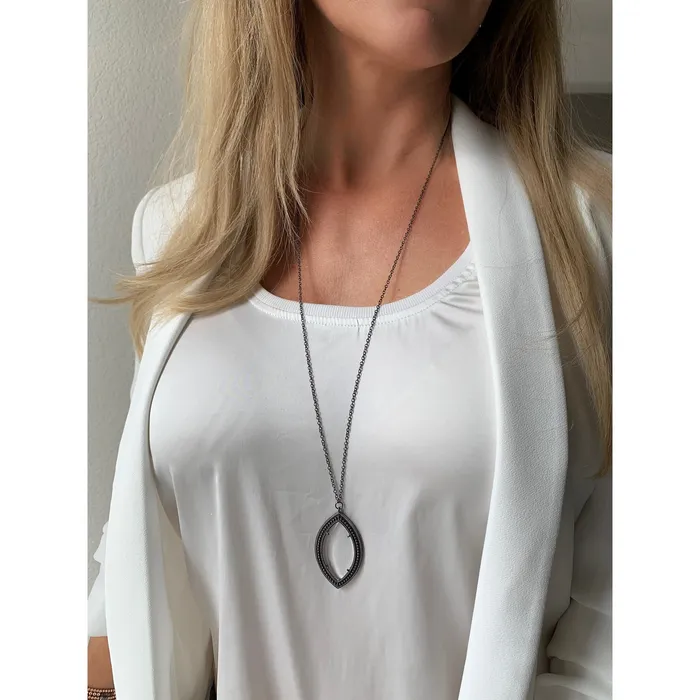 Necklaces Moderne Monocle Dakota Gunmetal Magnifier Pendant Necklace Presale Ships 321