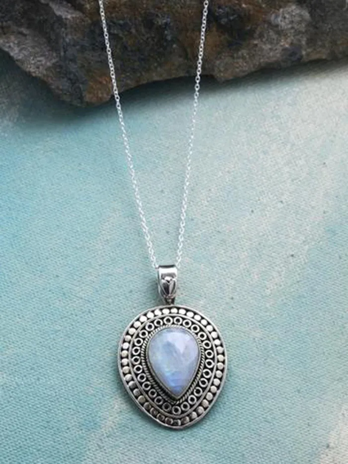 Necklaces Rainbow Moonstone Solid 925 Sterling Silver Chain Pendant Jewelry YoTreasure Necklaces Rainbow Moonstone Solid 925 Sterling Silver Chain Pendant Jewelry YoTreasure