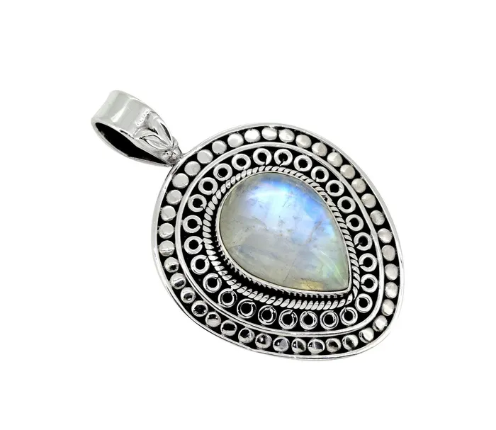 Necklaces Rainbow Moonstone Solid 925 Sterling Silver Chain Pendant Jewelry YoTreasure Necklaces Rainbow Moonstone Solid 925 Sterling Silver Chain Pendant Jewelry YoTreasure