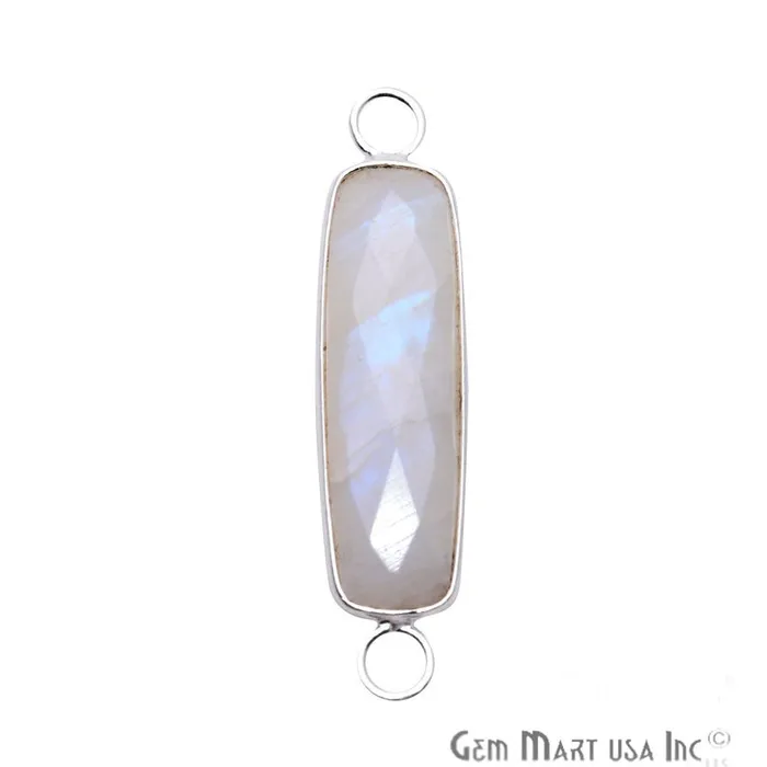 Necklaces Rectangle 40x9mm Silver Bail Gemstone Connector Pendant GemMartUSA