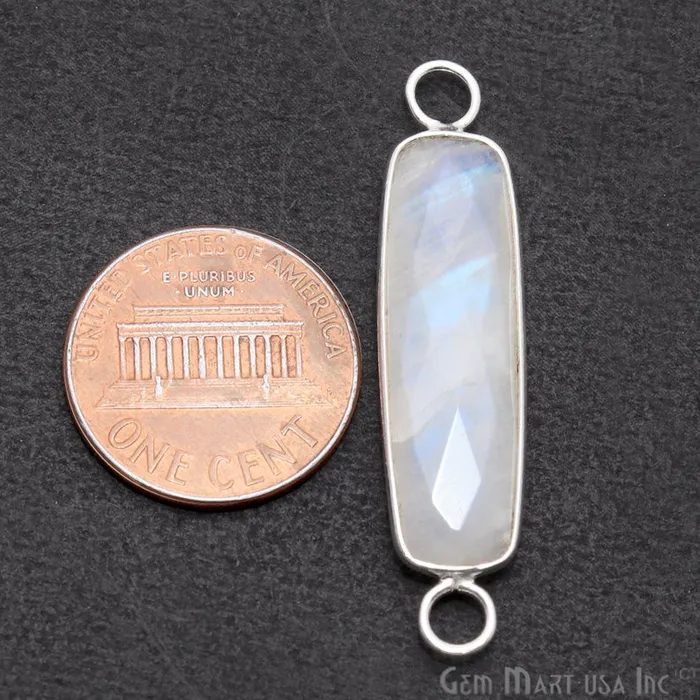 Necklaces Rectangle 40x9mm Silver Bail Gemstone Connector Pendant GemMartUSA