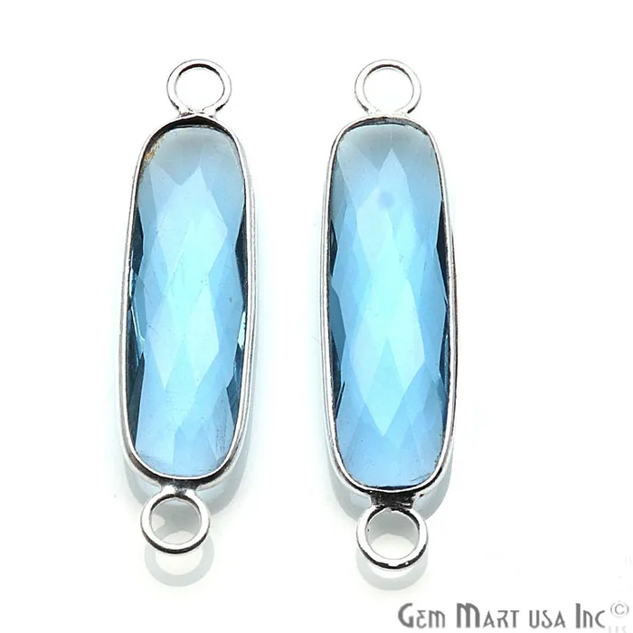 Necklaces Rectangle 40x9mm Silver Bail Gemstone Connector Pendant GemMartUSA