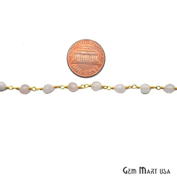 Necklaces Rose Quartz Gold Plated Wire Wrapped Beads Rosary Chain GemmartUSA Necklaces Rose Quartz Gold Plated Wire Wrapped Beads Rosary Chain GemmartUSA
