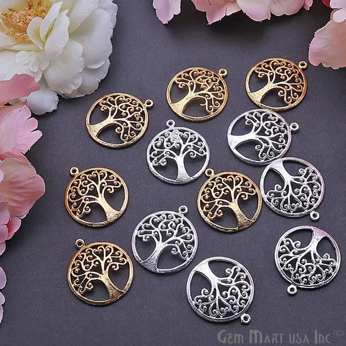 Necklaces Tree of Life Finding 27x24mm Charm Connector Pick Your Metal GemmartUSA Necklaces Tree of Life Finding 27x24mm Charm Connector Pick Your Metal GemmartUSA