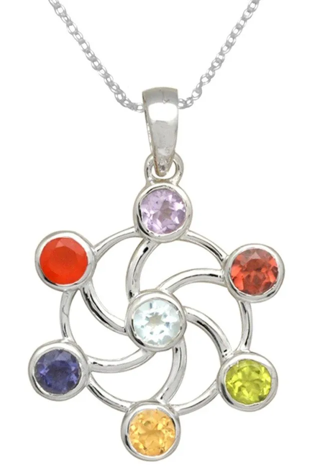 Necklaces YoTreasure 1 14 Chakra 925 Solid Sterling Silver Pendant Necklace With Chain Necklaces YoTreasure 1 14 Chakra 925 Solid Sterling Silver Pendant Necklace With Chain