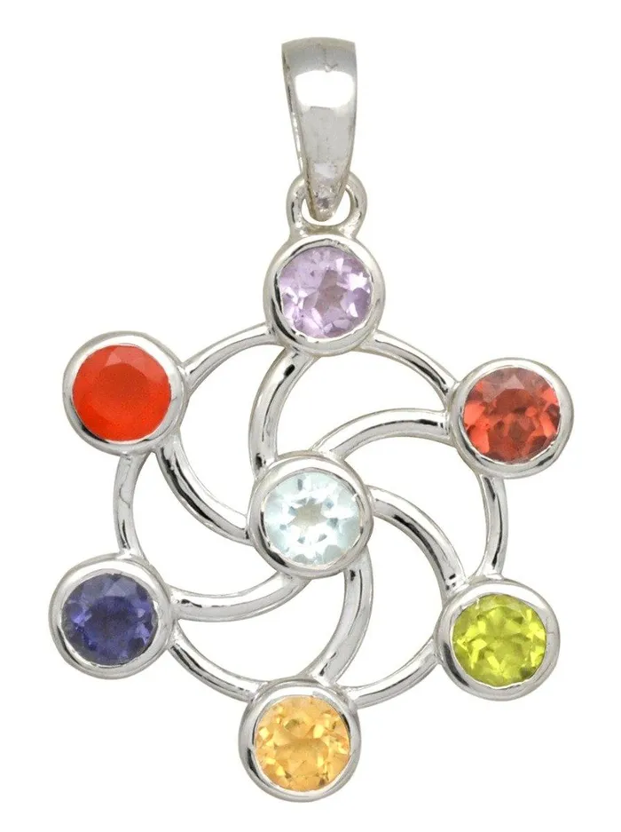 Necklaces YoTreasure 1 14 Chakra 925 Solid Sterling Silver Pendant Necklace With Chain