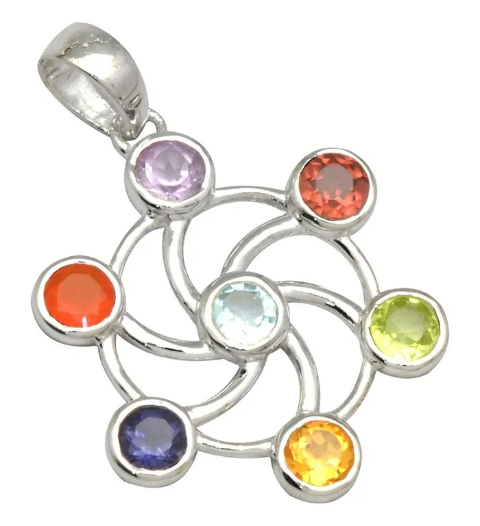 Necklaces YoTreasure 1 14 Chakra 925 Solid Sterling Silver Pendant Necklace With Chain