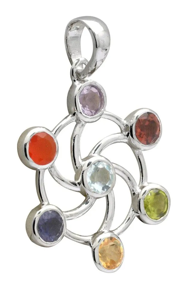 Necklaces YoTreasure 1 14 Chakra 925 Solid Sterling Silver Pendant Necklace With Chain