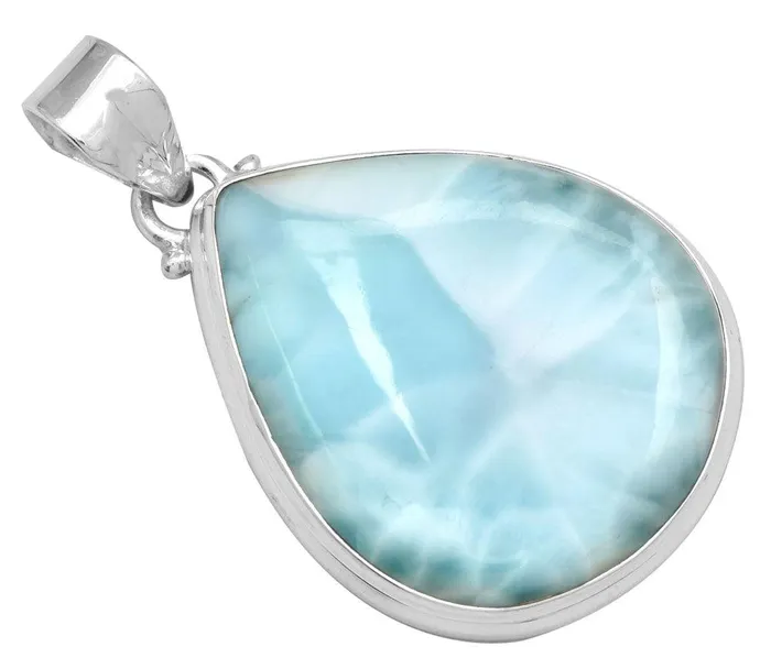 Necklaces YoTreasure Larimar 1 34 Long 925 Solid Sterling Silver Pendant With 18 Chain